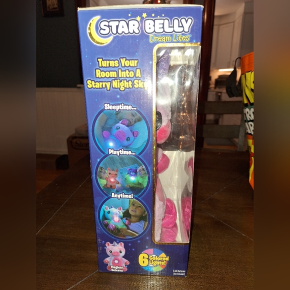NIB-Ontel Star Belly Dream Lites Stuffed Animal Night Light Magical Pink Unicorn - Picture 6 of 8